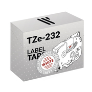 Brother TZe-232 Vermelho/Branco Fita para Etiquetadoras Compatível