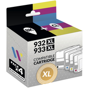 Compatível HP 932XL/933XL Pack de 4 Tinteiros