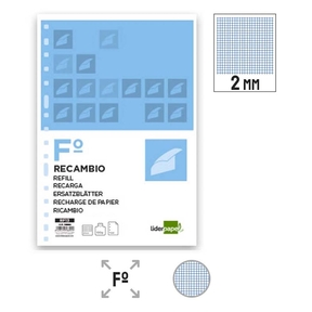 Liderpapel Papel 100 g Grelha de Recarga de papel 2 mm (16 Furos Perfurados)