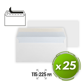 Envelope Branco Americano Liderpapel 115 x 225 mm 25 Uds