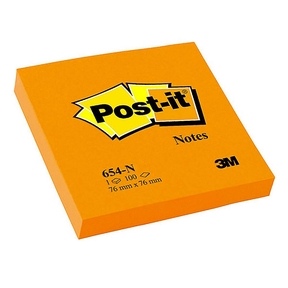 Post-it Notas Adhesive 76 x 76 mm (100 folhas) (Laranja)
