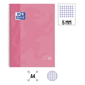 Bloco de notas Oxford A4 Soft Touch Notebook 5x5 mm (Flamingo Pastel)