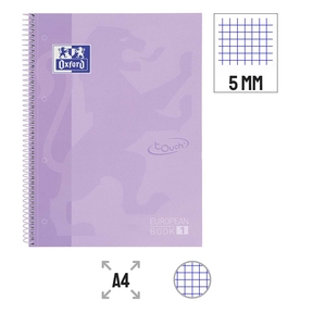 Oxford Cuaderno A4 Tapa Extradura Tacto Suave 5x5 mm (Lavanda Pastel)