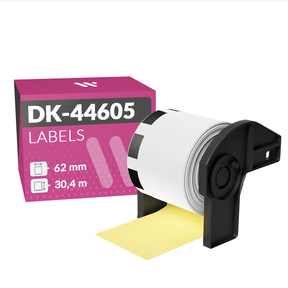 Brother DK-44605 Compatível Fita Contínua de Papel térmico Removível Amarelo (62,0x30,4 mm)