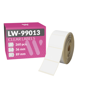 Dymo LW-99013 Etiquetas Compatíveis Transparentes (36,0x89,0 mm – 260 Pç.)