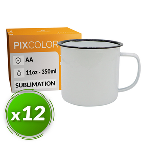 Caneca Retro para Sublimação PixColor (Pack 12 Pç.) - Qualidade AA