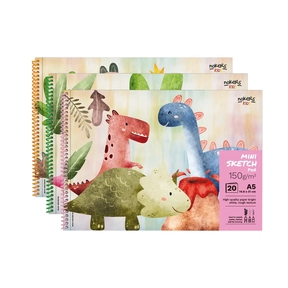 Bloco de Desenho A5 150 g Nokers Kids Dino – Pack de 3 unid.