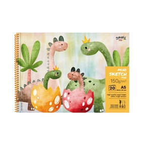 Bloco de Desenho A5 150 g Nokers Kids Dino – 20 folhas