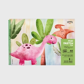 Bloco de Desenho A5 150 g Nokers Kids Dino – 20 folhas