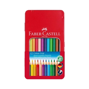 Faber-Castell Grip Lápis de Cor (Caixa Metálica 12 pcs.)