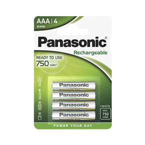 Panasonic AAA 750 mAh Recarregável (4 Und.)