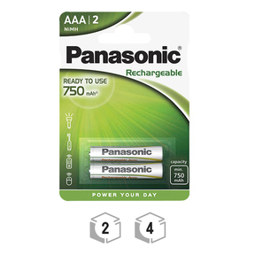 Panasonic AAA 750 mAh Recarregável