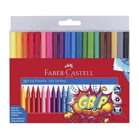 Faber-Castell Grip Felt Tip Pens (Caixa 20 Unidades)