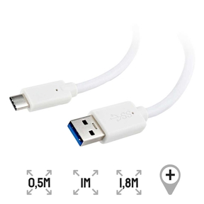 Cabo USB 3.0 a Tipo C Branco