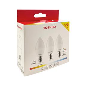 Toshiba LED Vela E14 4.7W Quente (3000K) (3 Pç.)