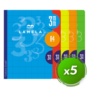 Lamela Caderno 50 Folhas / A4 3 mm (5 Pcs. Sortido)