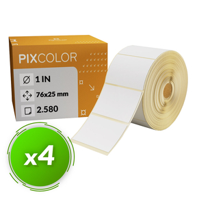 PixColor Desk Labels 76x25 Etiquetas térmicas (Pack 4)