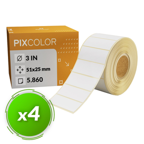 PixColor Desk Labels 51x25 Etiquetas térmicas (Pack 4)