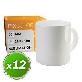 PixColor Caneca Sublimação - Qualidade Premium AAA (Pacote 12)
