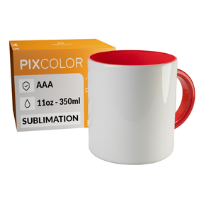PixColor Caneca Sublimação Vermelha - Qualidade Premium AAA