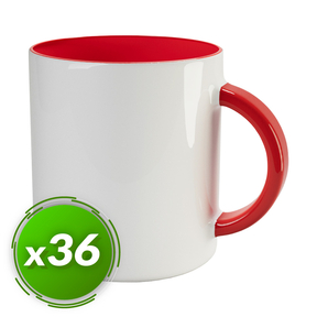 PixColor Caneca de Sublimação Vermelha - Qualidade Premium AAA (Pacote 36)