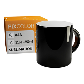 PixColor Caneca de Sublimação Mágica  - Qualidade Premium AAA (Preto)