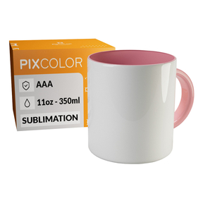 PixColor Caneca Sublimação Rosa - Qualidade Premium AAA