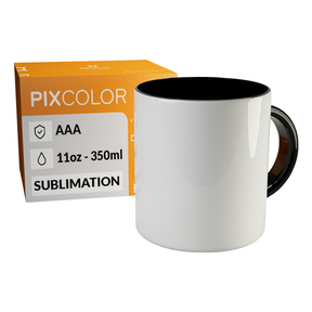 PixColor Caneca Sublimação Preto - Qualidade Premium AAA