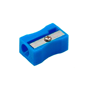 Afiador de lápis de plástico simples (azul)