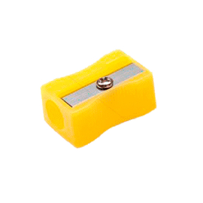 Afiador de lápis de plástico simples (Amarelo)