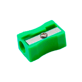 Afiador de lápis de plástico simples (verde)