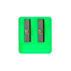 Afiador de lápis duplo de plástico (verde)